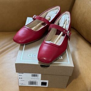 Red Leather Mary Jane Shoes by Dolce Vida